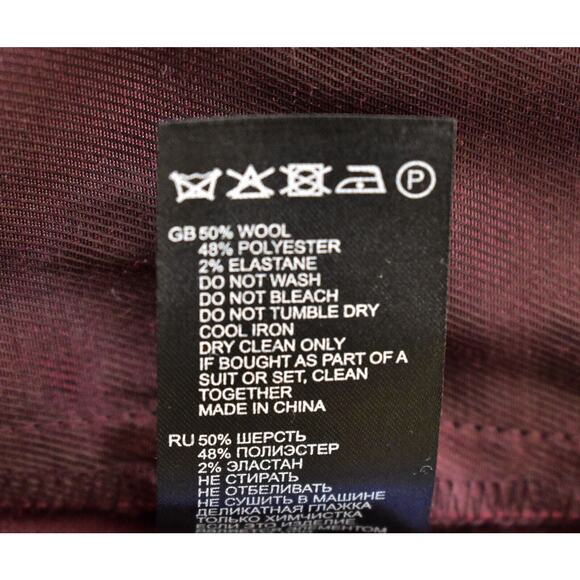 A8 NWT REISS Berry Wool Blend Slash Pocket Frea-Slim Leg Trouser Pants Sz 4 $240 - Picture 6 of 7